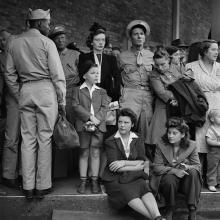 Passengers waiting for the bus at the Memphis terminal  1943
