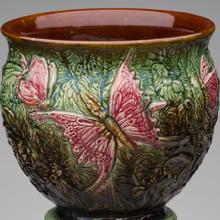 Butterfly jardinière and pedestal c. 1900