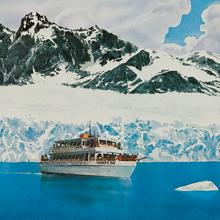 Alaska Airlines Glacier Bay travel poster  c. 1980