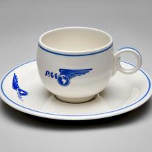 Pan American Airways flying boat pattern demitasse and saucer  1930s