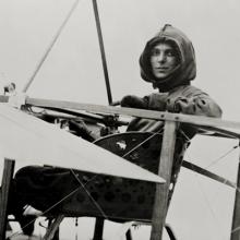 Harriet Quimby (1875–1912) in her Moisant/Bleriot monoplane  1911