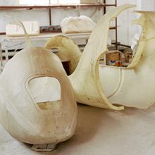 Damaged airplane bodies are kept in storage at Su Guibin’s factory  2015