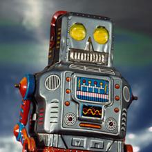 1960s “Atomic” tin wind-up robot, Japan  1991
