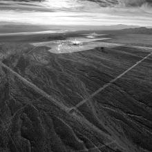 #14221, all three units of Ivanpah producing concentrated solar power; view to southeast  2014