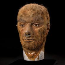 Wolf Man makeup test bust made for Bud Abbott and Lou Costello Meet Frankenstein starring Lon Chaney, Jr.  1948