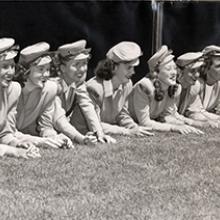 Usherettes watching the game at Seals Stadium