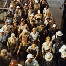 Workers leaving Pennsylvania shipyards, Beaumont, Texas  1943