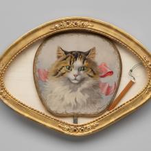 Cat hand-screen [fan]  early 20th century