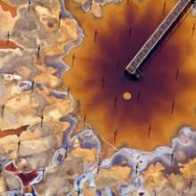 Floating on Oil: Top of oil tank at tar sands upgrader facility, Fort McMurray, Canada