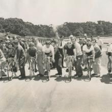 Vince Gatto stares at the competition, Golden Gate Polo Field, San Francisco  1950s 
