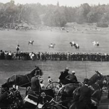 Spectators enjoy a game at the Polo Fields, Golden Gate Park  c. 1896–1902