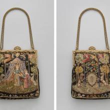 Petit point purse with LeViste family tapestry scene c.1920s