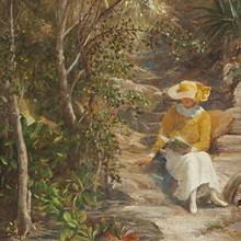 Sarah Reading in the Grotto, Miami  c. 1925