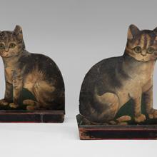 Toleware seated cats  19th century