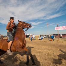 Cory Fortin, Second Place, Painted Horse Relay, Begins the Race  2011