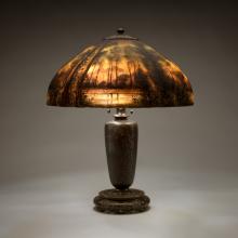 Lamp with painted shade  c. 1915