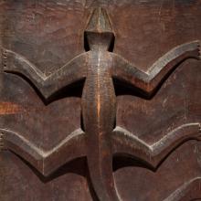 Granary door  early 1900s Toba Batak peoples North Sumatra Province, Sumatra, Indonesia carved wood