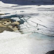 Walking on Grinnell Glacier, Glacier National Park, Montana  2013 