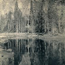 Reflection in Merced River, Yosemite Valley, California  