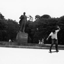 Lenin Statue Skateboarder, Hanoi, Vietnam