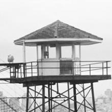 Guard tower overlooking the bay, Alcatraz, San Francisco  1963