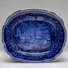 Platter depicting a Chinese scene  c. 1815–30s