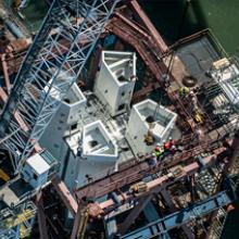 Four legs come together as one tower