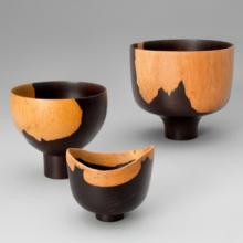 Footed bowl  1993 Bob Stocksdale (1913–2003) mpingo (Africa) L2013.2601.071  Footed bowl  1993 Bob Stocksdale (1913–2003) mpingo (Africa) L2013.2601.070  Footed bowl  1984 Bob Stocksdale (1913–2003) African blackwood L2013.2601.072