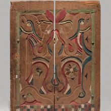 Door  early to mid-1900s Maroon peoples Suriname carved and painted wood
