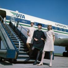Union de Transport Aériens stewardesses in uniforms by Pierre Cardin  1968