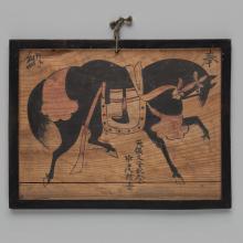 Votive painting of a black horse 