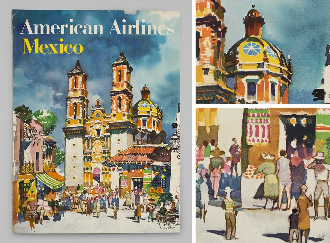 American Airlines Mexico travel poster  c. 1970