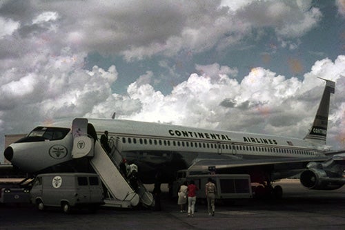 Continental Airlines Boeing 707-320 “Golden Jet”  1967; photo by Albert Mueller