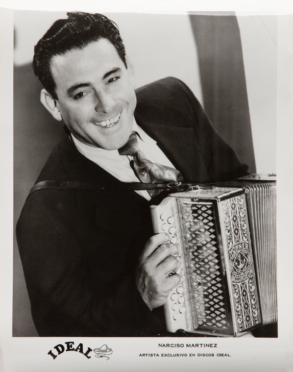 Press photograph of Narciso Martínez for Ideal Records  c. late 1940s Courtesy of Chris Strachwitz and/or the Arhoolie Foundation L2018.1101.245