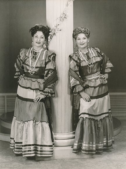Hermanas Mendoza (left: María, right: Juanita) publicity photograph  c. 1951 Courtesy of Chris Strachwitz and/or the Arhoolie Foundation R2018.1101.256